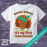 It's My First Thanksgiving Shirt or Onesie Bodysuit Personalized with child's name 08282013b