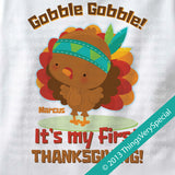 It's My First Thanksgiving Shirt or Onesie Bodysuit Personalized with child's name 08282013b