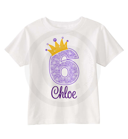 Girl's Purple Princess Birthday Shirt