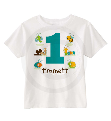 First Birthday Shirt for little boy that loves bugs