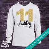 Golden Birthday shirt for 11 Year Old girl, short or long sleeve