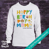 Happy Birthday Mama Shirt or Onesie Bodysuit with Child's name 09082020a