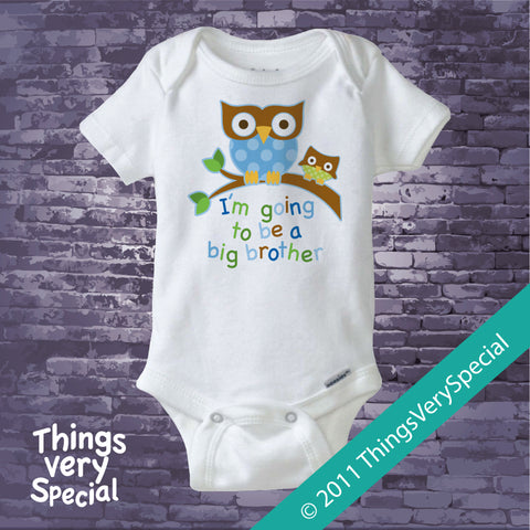 Owl Big Brother Shirt or Onesie Bodysuit with Blue and Green Owls 09202011a