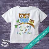 Owl Big Brother Shirt or Onesie Bodysuit with Blue and Green Owls 09202011a