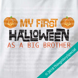 First Halloween as a Big Brother Shirt short or long sleeve 100% cotton 09212018b