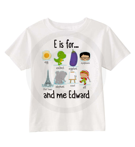 Boy's Name that starts with E Shirt 09232015k ThingsVerySpecial