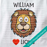 I Love Lions Personalized short or long sleeve tee shirt