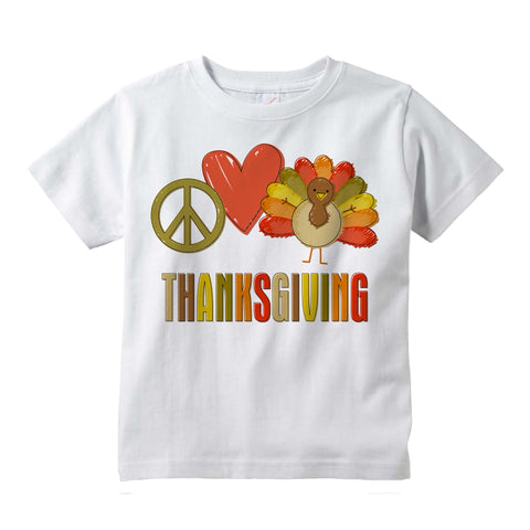 Peace Love Thanksgiving Shirt, Thanksgiving Turkey Tee Shirt, Short or long sleeve 09262011c