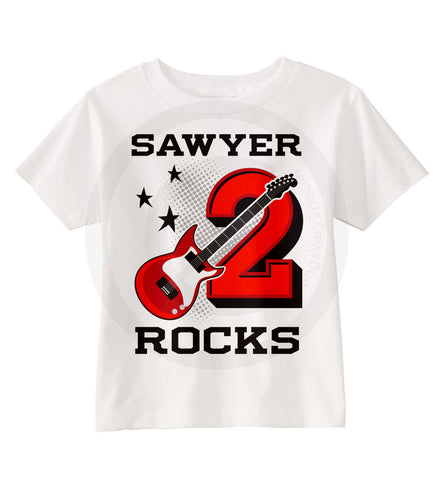 Rock Star Guitar Birthday Shirt