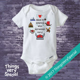 Made in America with Norwegian Parts tee shirt or Onesie Bodysuit 10052017b