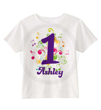 Music Theme First Birthday Shirt for Girls
