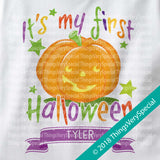 Personalized Baby's first Halloween Onesie 1st Halloween Onesie, Cute Pumpkin 10082018b