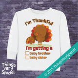 Thanksgiving Turkey Gender Reveal t-shirt - Gender Reveal outfit top - 11022015b