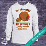 Thanksgiving Turkey Gender Reveal t-shirt - Gender Reveal outfit top - 11022015b
