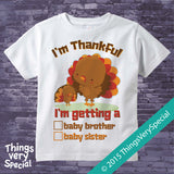 Thanksgiving Turkey Gender Reveal t-shirt - Gender Reveal outfit top - 11022015b