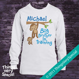 Big Brother in Training Design with Monkeys Personalized on Tee Shirt or Onesie 11242011a