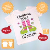 Girl's Christmas Elf shirt with Elf feet 11302015c