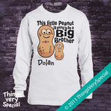 Personalized Peanut Big Brother T-Shirt or Onesie Bodysuit 12082011e