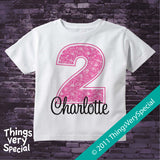 Girl's Second Birthday Shirt or Onesie with big Pink number 12122011b