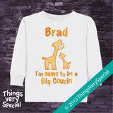 Personalized Big Cousin Giraffe Design on T-shirt or Onesie Bodysuit 12172013a