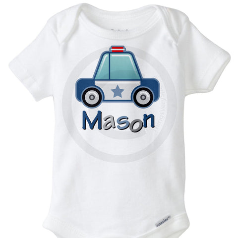 Personalized Police Car Onesie Bodysuit
