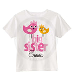 Big Sister Shirt with Pink and Orange Birds