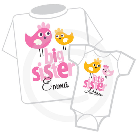 Birdie Big Sister Little Sister Outfit set.