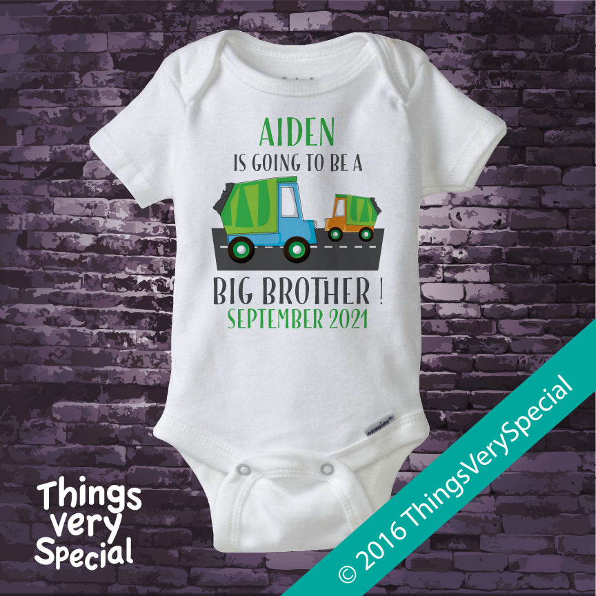 Big Brother Shirt Pregnancy Announcement Shirt Garbage Truck Big  Brother Shirt 12282016a