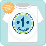 Boy's First Birthday Circle Design in Blue and Green 12302013b