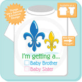 Mardi Gras Fleur de Lis Gender Reveal t-shirt - Boy's Gender Reveal top - 12302015b