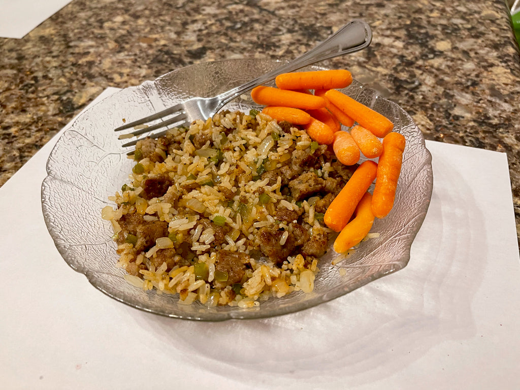 How to turn Breakfast Sausage into a Wheat and Egg Sensitivity /Allergy Friendly Fried Rice