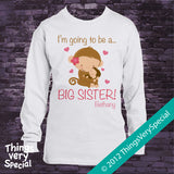 Big Sister Monkey Shirt Personalized short or long sleeve