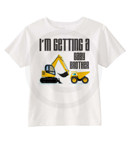 I'm Getting A Baby Brother Shirt with Construction Theme