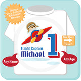 Airplane Pilot Birthday tee shirt for Boys with name and age, 1st Birthday gift 01182016a