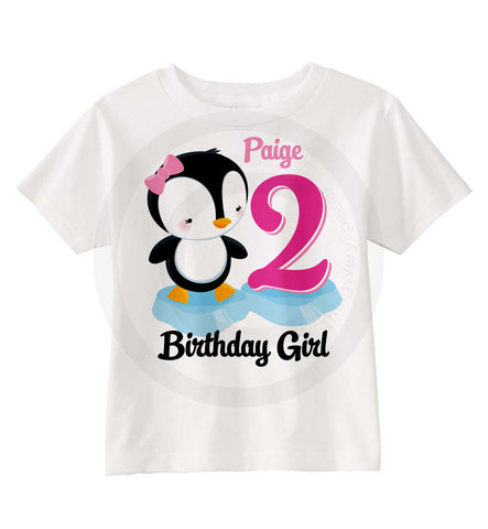 Penguin Birthday Shirt for 2 year old birthday girl