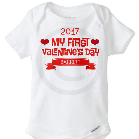 First Valentine's Day Onesie Bodysuit 01272017e