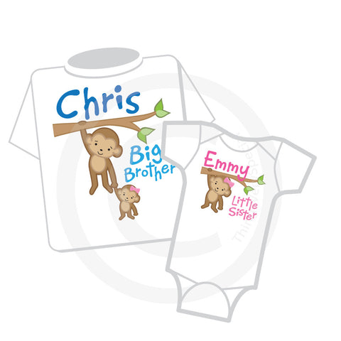 Matching Big Brother Little Sister shirt and Onesie Set