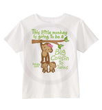 Big Cousin to Twins Monkey Shirt for Girls