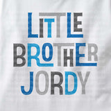 Little Brother Onesie Bodysuit with Blue an Grey lettering 02102014d