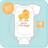 Cute little chicken nugget Onesie Bodysuit, Says Auntie's Little Nugget. 02172015e
