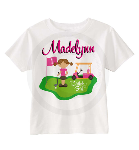 Girl's Birthday Shirt with Golf Theme | 02192015c | ThingsVerySpecial