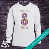Donut 8th Birthday Shirt, Personalized Eighth Birthday Doughnut Shirt, It's Great to be 8 Shirt 02202019a