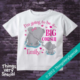 Big Cousin Shirt or Onesie - Elephant Big Cousin tee or One Piece - Big Cousin Gift - Big Cousin T-shirt or Bodysuit - 03182012a1b
