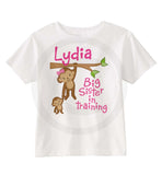 Big Sister In Training Shirt with Monkeys 03232012c ThingsVerySpecial