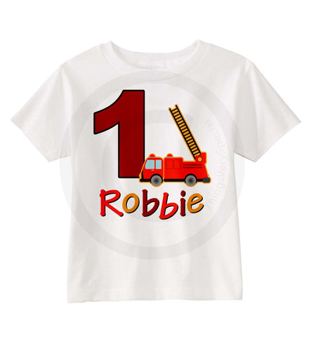 Fire Truck Birthday Party Shirt for Boys 03252015e ThingsVerySpecial