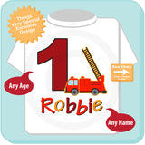 Fire Truck Birthday Party Shirt, Personalized Fireman Shirt, Birthday Fire truck Shirt with childs name and age 03252015e
