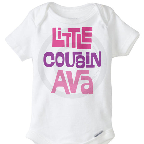 Girl's Little Cousin Personalized Onesie Bodysuit - ThingsVerySpecial