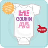 Little Cousin Onesie, Personalized Little Cousin Bodysuit, Infant, Toddler One Piece 04012014f