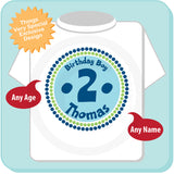 Birthday Shirt Personalized - Any age Birthday Boy Circle Design Tee Green Blue 04152014f