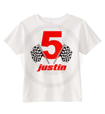 Racing Theme shirt for Boy's 5th Birthday